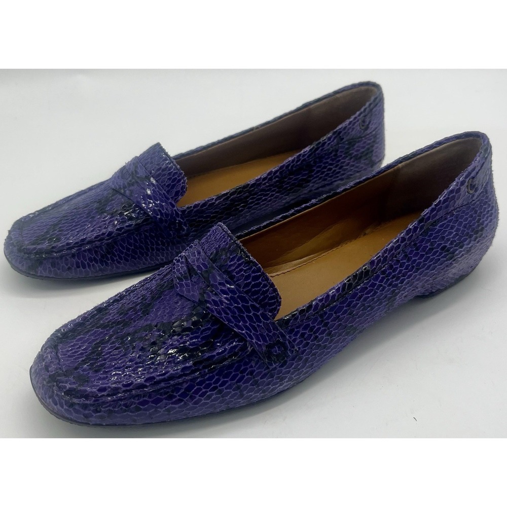 Vintage‎ Circa Joan & David Women's Size 6.5 Leather Upper Loafer Flats Purple